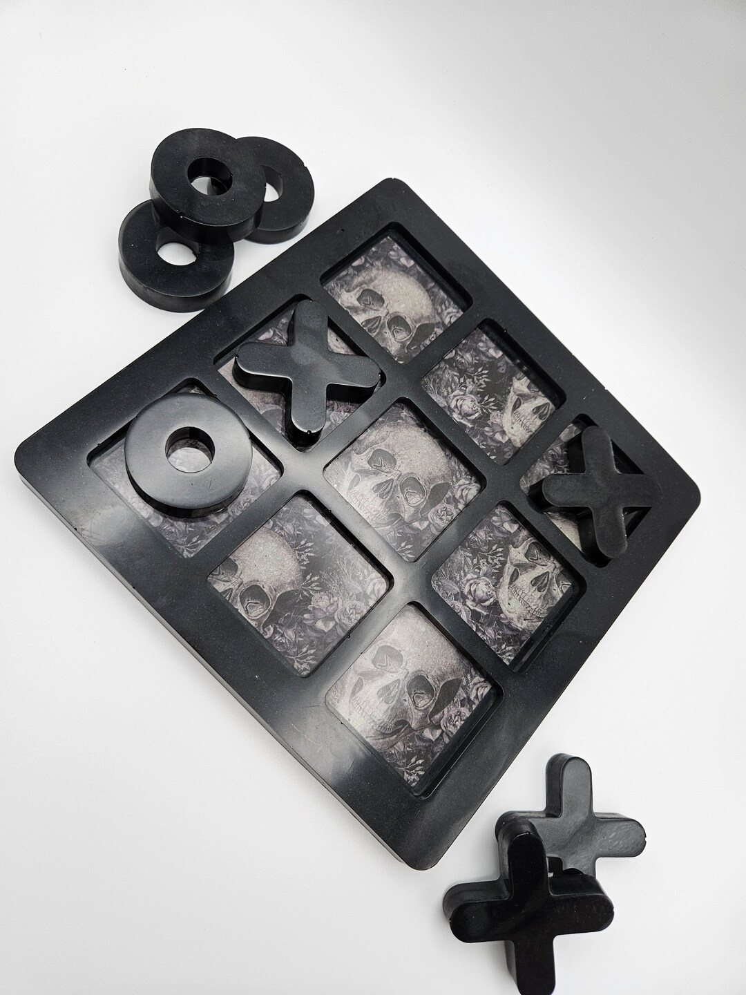 Tic Tac Toe Board, Large | Resin Tic Tac Toe Board | Skull Game Board ...