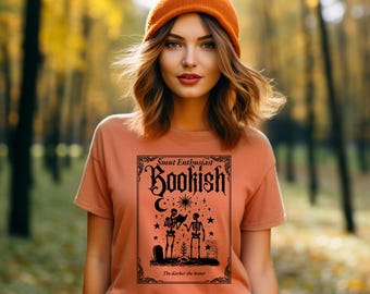 Maglietta Bookish Dark Romance, design scheletro per appassionati di pornografia