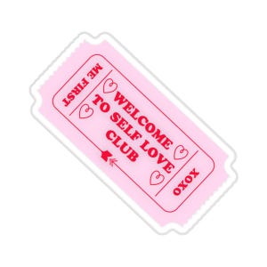 Self Love Club Kiss-Cut Stickers, Cute Laptop Decals, Affirmation Stickers, Gift for Friends, Self-Care Decor
