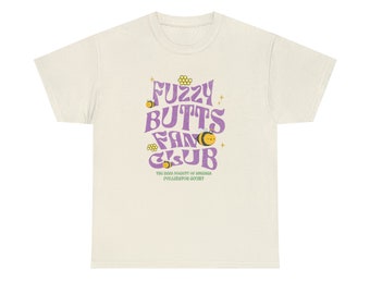 Fuzzy Butts Fan Club 60's Inspired T-Shirt - Soft Cotton, Relaxed Fit, Unique Colors - Herb Society of America Style