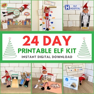 Può includere: Un kit di elfi stampabile con 24 diverse scene di elfi. Il kit include una varietà di accessori e oggetti di scena, come un set di bowling, uno scheletro di dinosauro e un planetario. Il kit è perfetto per aggiungere un po' di divertimento e magia al tuo periodo natalizio.