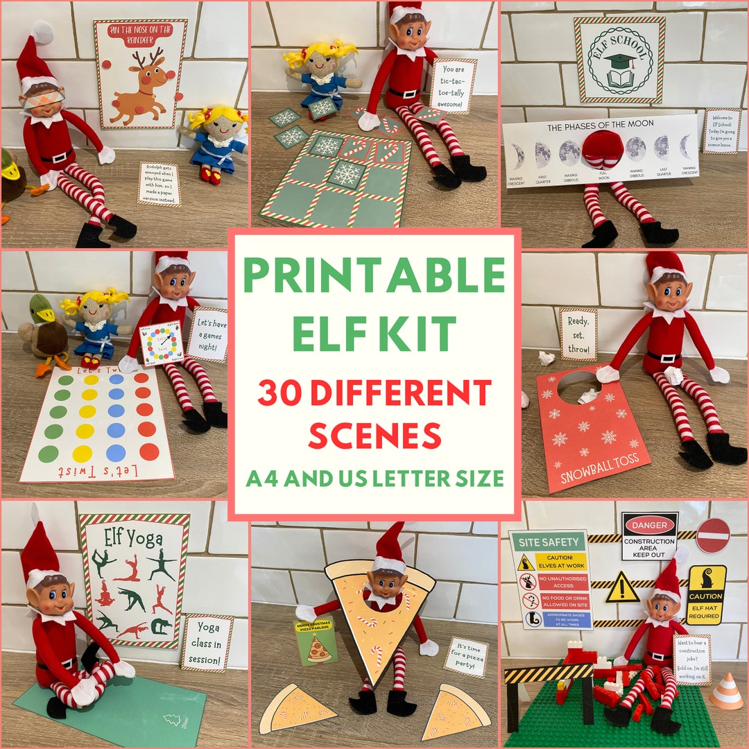 Printable Elf Kit, 30 Christmas Elf Ideas, Downloadable Elf Props