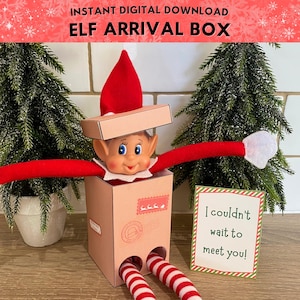 Printable Elf Arrival Props, Elf Arrival Box Props, Elf Arrival Scene, Easy Elf Arrival Idea, Instant Download PDF Elf Arrival Scene