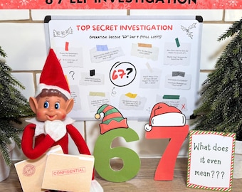 6 7 Six Seven Christmas Elf Costume, 2025 Trending Printable Elf Shirt, Elf Signs, Flags, 67 Scene, Easy Elf Ideas. Elf Costume