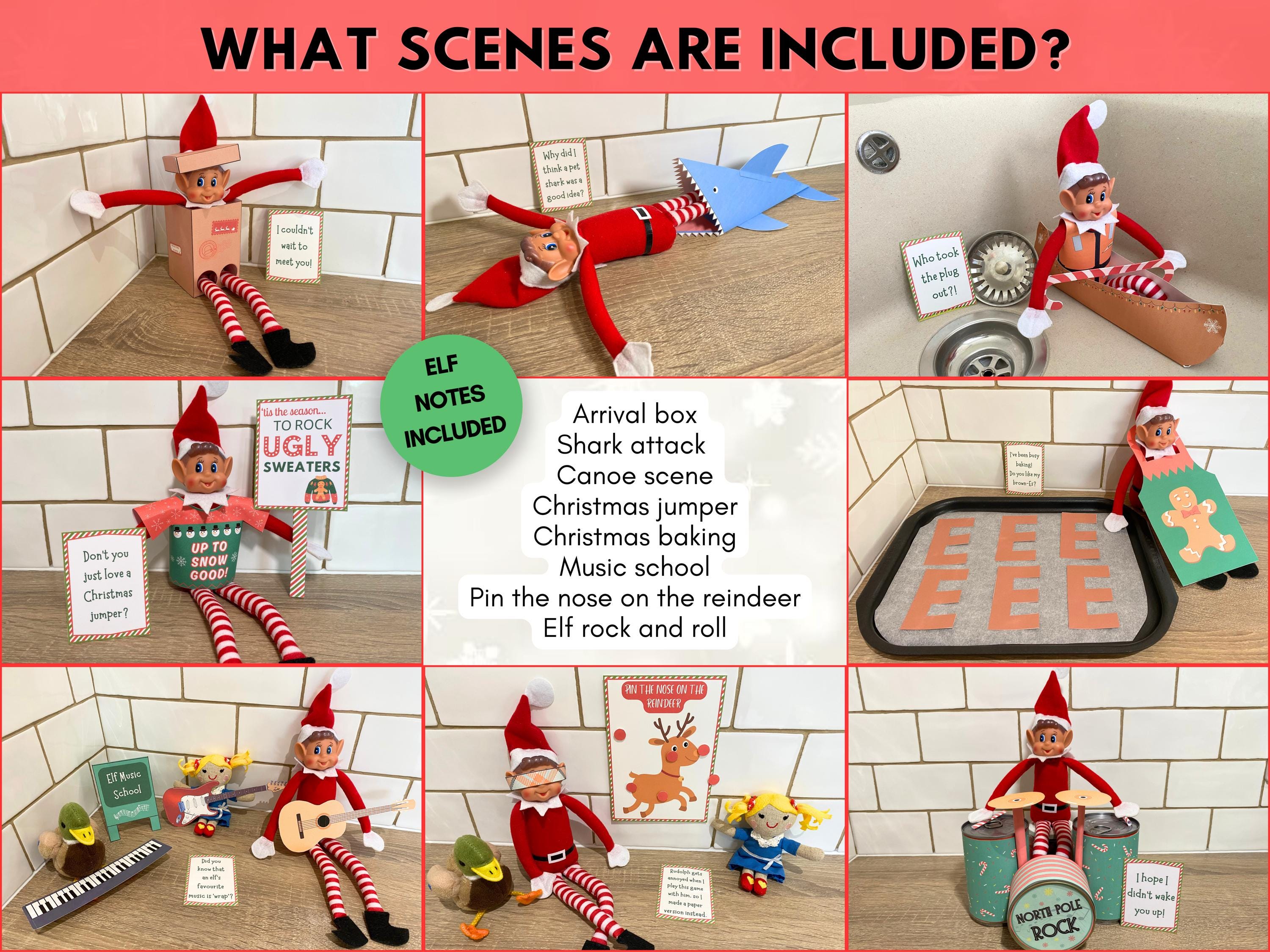 Printable Elf Kit 24 Days Bundle, 24 Christmas Elf Scenes, Downloadable ...