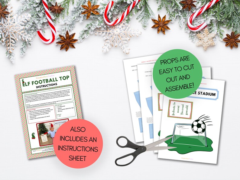 Printable Elf Light Blue Football Top Props, Christmas Elf Soccer Top