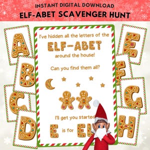 Chasse au trésor de Noël à imprimer pour les enfants : format A4 et format Lettre US, téléchargement numérique instantané