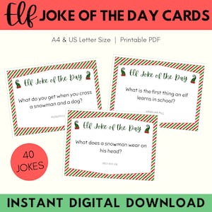 40 Weihnachtself Witzkarten druckbar, Weihnachten Lunch Box Witze, Weihnachtswitze für Kinder, Elf Aktivitäten, sofortiger digitaler Download