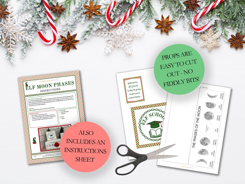 Printable Elf Moon Phases Props Elf Moon Phases Scene Elf School Printable Elf Moon Phases Props Elf Moon Phases Scene Elf School