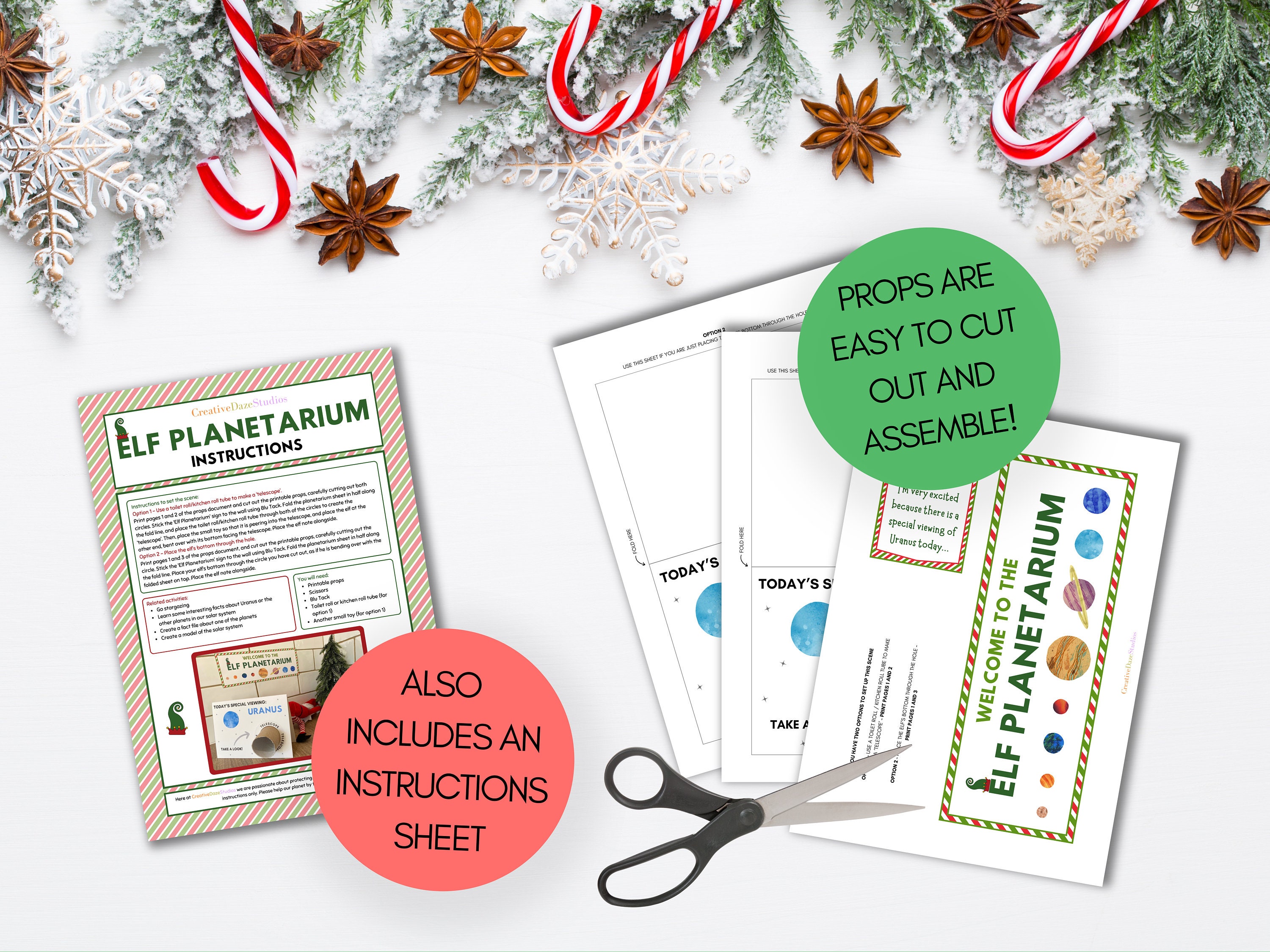 Printable Elf Props, Elf Uranus Props, Elf Science Props