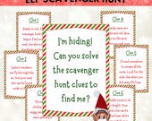 Printable Christmas Elf Scavenger Hunt For Kids, Elf Treasure Hunt, Christmas Scavenger Hunt With Clues, Instant Download Elf Activity PDF