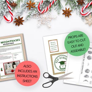 Printable Elf Moon Phases Props, Elf Moon Phases Scene, Elf School ...