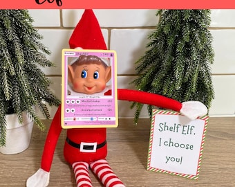 Printable Elf Anime Gaming Card, Christmas Elf Anime Character