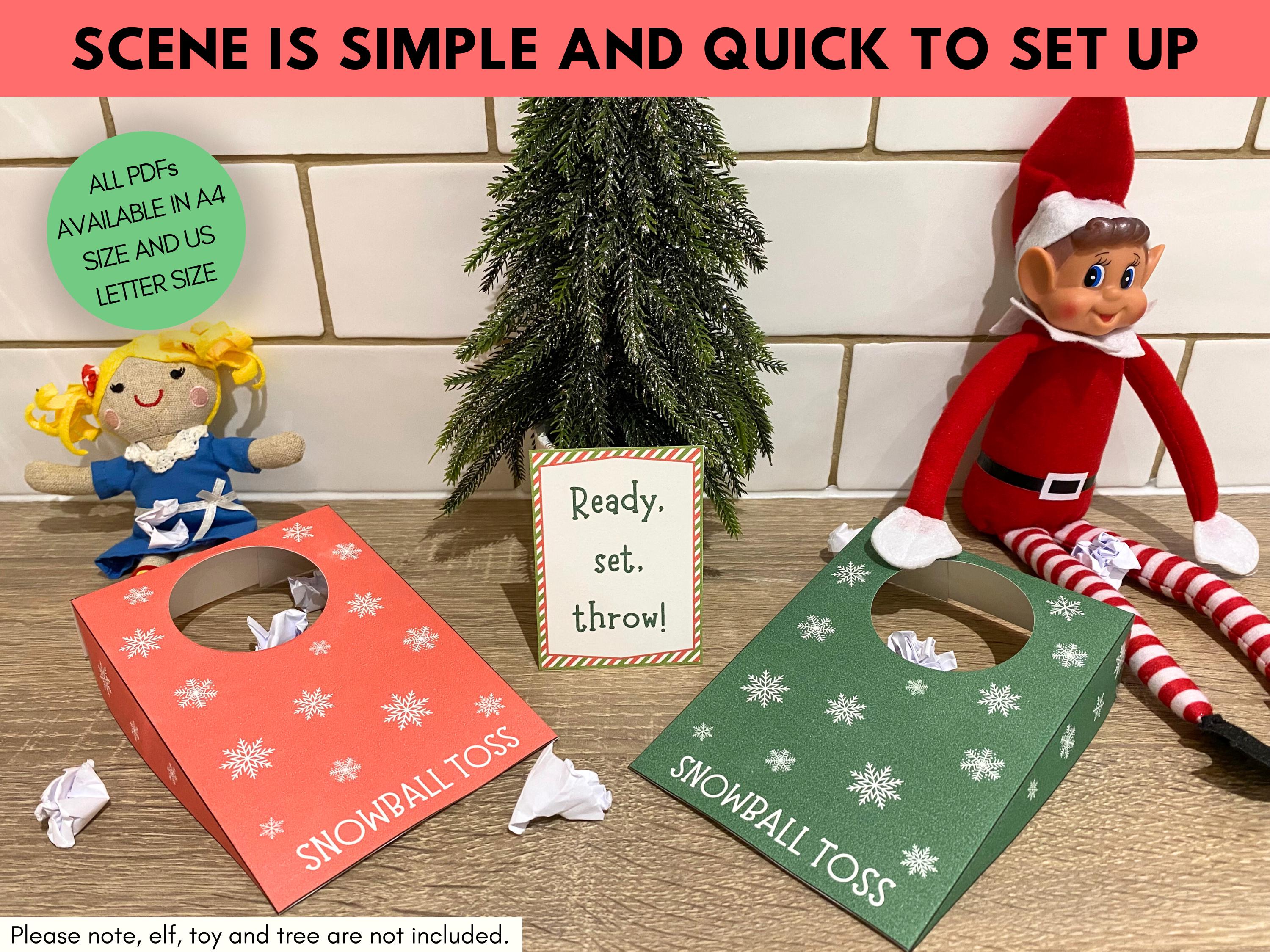 Elf Toss Printable Elf Cornhole Game Props, Christmas Elf Games Printable Props ...