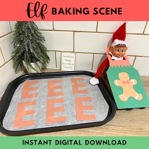 Printable Elf Baking Props, Elf Brown-Es Scene, Christmas Elf Baker Props, Elf Apron, Easy Elf Ideas, Instant Digital Download Elf Scene PDF