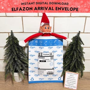 Printable Elfazon Prime Arrival Envelope Props: A4 Size and US Letter Size Instant Digital Download Christmas Elf Arrival Props