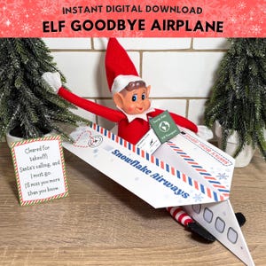 Druckbare Elf Goodbye Flugzeug: A4-Größe und US Letter-Größe Sofortiger digitaler Download Elf Goodbye Requisiten