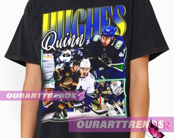 Retro Quinn Hughes Shirt Ice Hockey American Professional Hockey Championship Sport Merch Sweatshirt Hoo die Graphic Tee Gift FansAR49