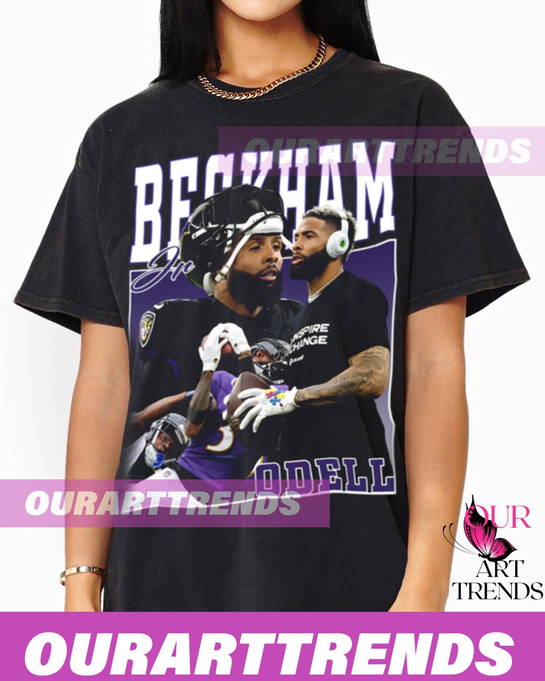 Limited Odell Beckham Jr Vintage 90s Homage Retro Classic Graphic Tee ...
