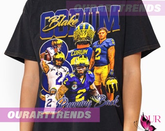 Blake Corum Vintage 90s Homage Retro Classic Graphic Tee Bootleg Best Seller Unisex Sport Sweatshirt Hoodie Gift INFN4