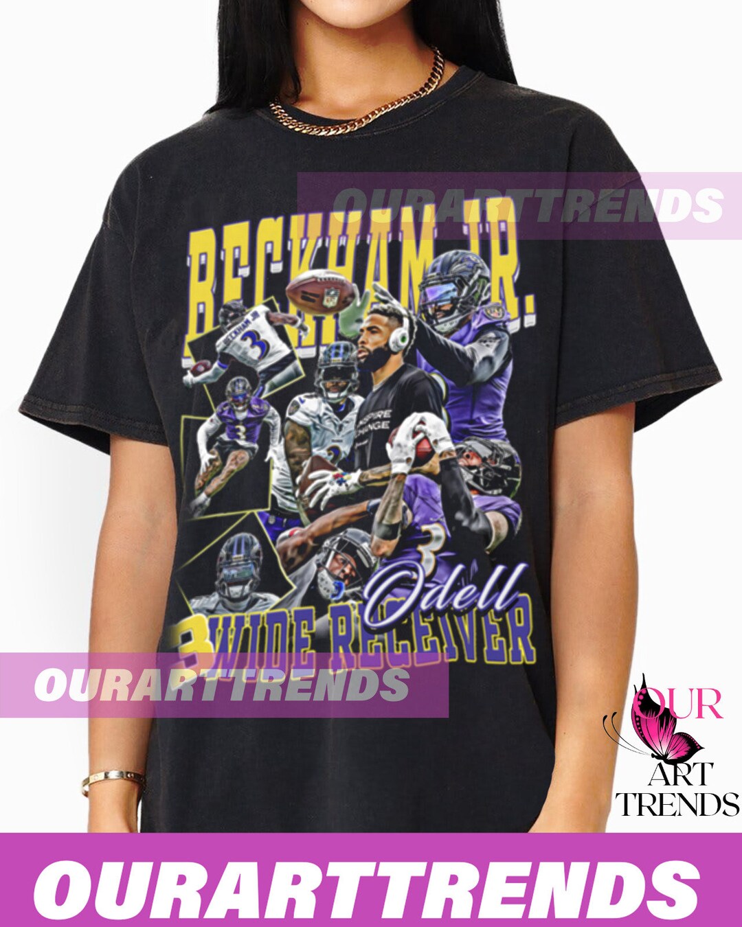 Odell Beckham Jr Vintage 90s Homage Retro Classic Graphic Tee Bootleg ...