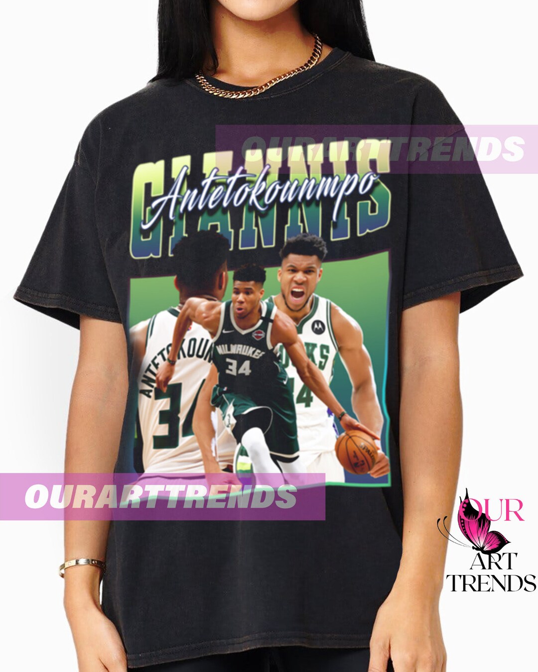 Giannis Antetokounmpo Vintage T-shirt Basketball Player MVP Slam