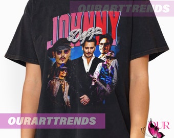Johnny Depp Actor Movie Drama Television Series Fans Gift T-shirt Retro Vintage Bootleg Graphic Tee Hoodie Sweatshirt Unisex ARK018