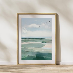 Green Abstract Landscape Watercolor Art Print (Digital Download)