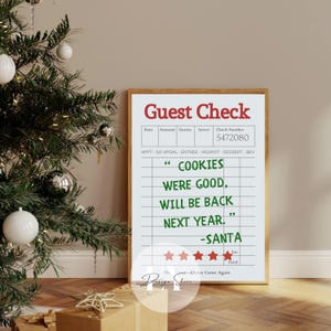 Funny Santa Guest Check Print: Christmas Wall Art (Digital Download)