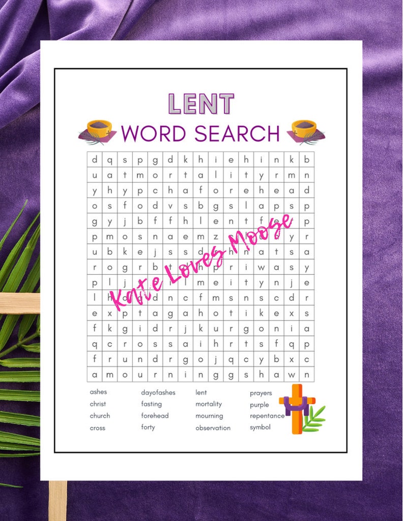 Lent Printable for Older Kids, Set of 3 Activity Pages, Lenten Activity ...