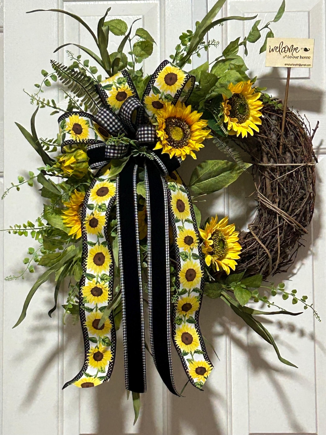 Sunflower Rustic Wreath on Pine/nanmu Twig - Farmhouse Decor ...
