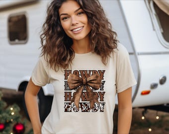 Howdy Ribbon DTF Transfer, Western T-Shirt, Ready to Press
