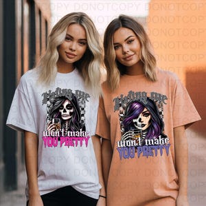 Hating Me DTF Transfer, Snarky Skeleton Design, Ready to Press