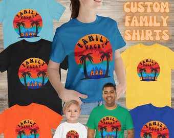Chemises de vacances en famille personnalisées, chemises de vacances en famille, t-shirts de vacances personnalisés. Chemises de famille, T-shirts de famille, Chemise de famille personnalisée, Chemises de groupe