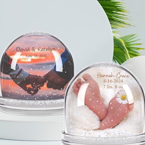 Custom Snow Globe, Personalized Image Snowglobe Christmas Gift, New Baby Gift, Glitter Globe Memories, Memory Snow Globe, Wedding Favor Gift