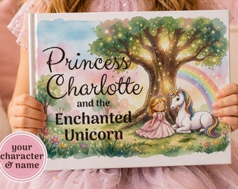 Personalized Princess Book for Girl, Custom Name Unicorn Kids Story Book, Personalized Childrens Book, Birthday Gift for Girl, Keepsake Gift