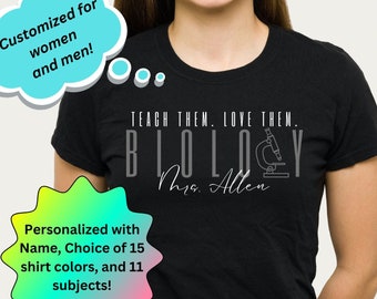 Personalized Teacher Subject Shirt, Teacher Gift, Custom Teacher T-Shirt, Personalized Teacher Name Subject Tee, Custom School Subject Shirt