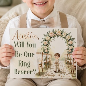 Personalized Ring Bearer Proposal Gift Book, Will You Be Our Ring Bearer Custom Name Wedding Gift for Ring Bearer, Ring Bearer Gift Keepsake