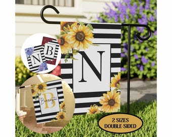 Personalized Monogram Flower Garden Flag Spring Garden Flag Summer Garden Flag Porch Decor Entry Flag Home Yard Decor Housewarming Gift Idea