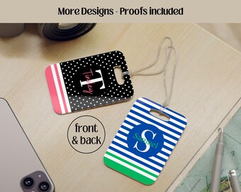 Luggage Backpack Tag Personalized, Custom Name Tag, Monogram Kids Name Tag Label, Team Bag Tag, Lunch Box Tag, Diaper Bag Tag, Work Bag ID