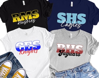 Custom School Shirt, Custom School Spirit Shirt, Custom Teacher Shirts, Teacher Team Shirts, Teacher Gift, Personalized School Mascot TShirt