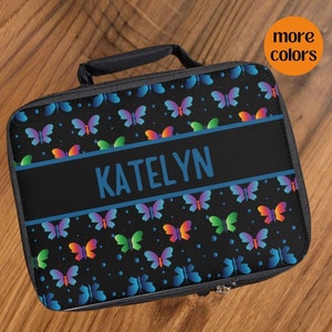 Butterfly Personalized Lunch Box, Back To School Gift, Girls Monogrammed Lunch Bag, Lunchbox, Custom School Bag, School Lunch Bag, Lunch Bag