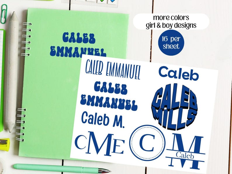 Custom Name Label School Label Monogram Name Stickers Daycare Teacher ...