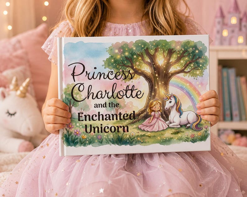 Personalized Princess Book for Girl, Custom Name Unicorn Kids Story Book, Personalized Childrens Book, Birthday Gift for Girl, Keepsake Gift