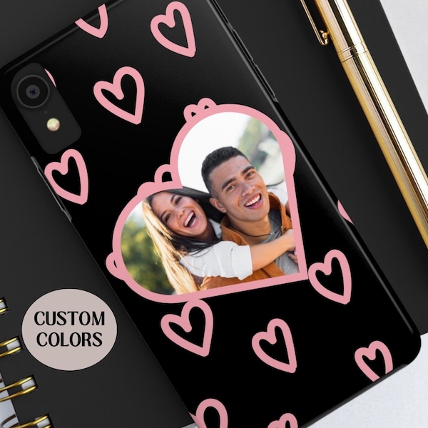 Custom Heart Phone Case Couple Gift, Personalized iPhone Case, Mom Gift, Dad Gift, Teen Phone Case, Kid Phone Case, iPhone Gift, Valentine