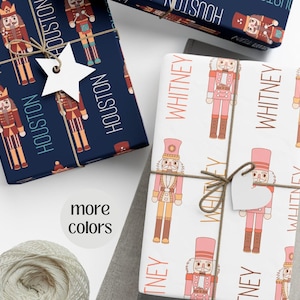 Nutcracker Christmas Wrapping Paper Personalized Name Gift Paper Custom Kids Wrapping Paper Personalized Gift Children Fun Xmas Wrapping