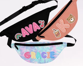 Personalized Kids Fanny Pack | Custom Name Monogram Toiletry Bag | Kids Gift Belt Bag | Kids Mini Fanny Pack | Crossbody Name Travel Bags