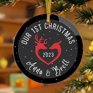 Our First Christmas Personalized Ornament, Custom Christmas Ornament, Name Ornament, First Ornament, Couple Christmas Gift, Couple Keepsake