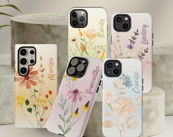 iPhone 15 Pro Case Watercolor Wildflower Flower Floral Bloom Phone Case New iPhone 14 13 12 11 Pro Max SE X XR XS Max 7 8 Plus Mom Gift