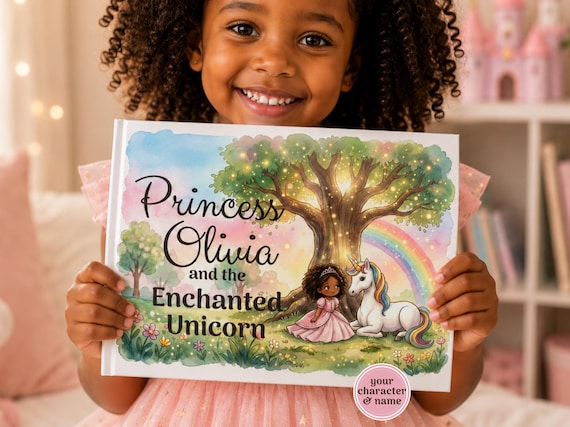 Personalized Princess Book for Girl, Custom Name Unicorn Kids Story Book, Personalized Childrens Book, Birthday Gift for Girl, Keepsake Gift